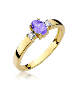 14k Gold Ring Tanzanite Diamonds