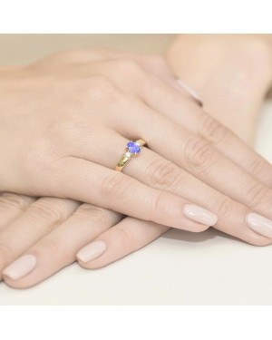 14k Gold Ring Tanzanite Diamonds