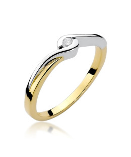 Gold ring with diamond 14k gold