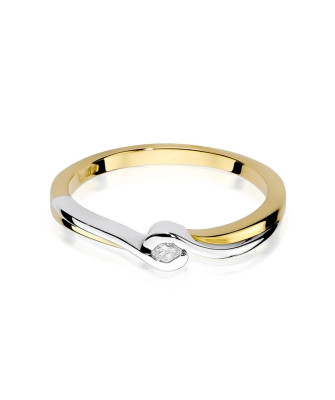 Gold ring with diamond 14k gold