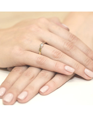 Gold ring with diamond 14k gold