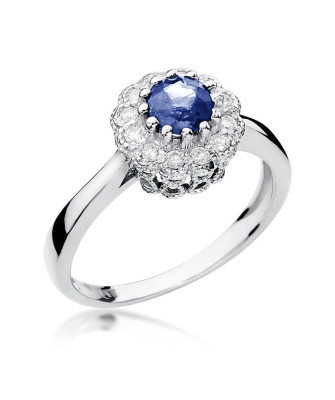 14k White Gold Ring Tanzanite Diamonds