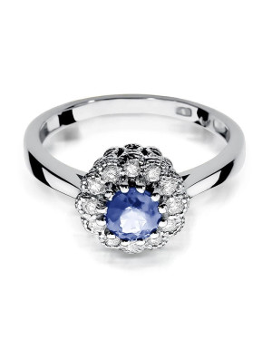 14k White Gold Ring Tanzanite Diamonds
