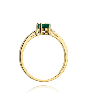 14k gold ring emerald diamonds