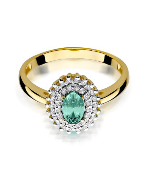 14k gold ring emerald diamonds