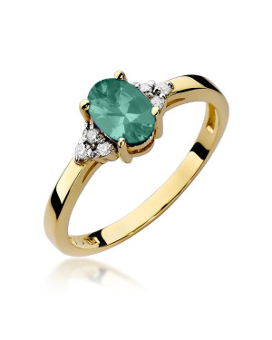 Emerald ring diamonds 14k gold