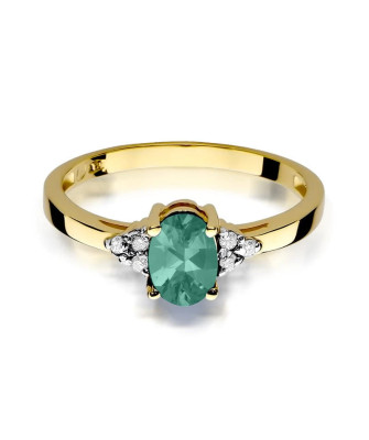 Emerald ring diamonds 14k gold