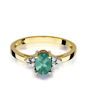 Emerald ring diamonds 14k gold