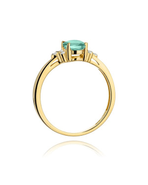 Emerald ring diamonds 14k gold