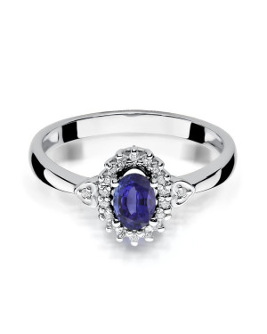 Tanzanite flower ring diamonds white gold