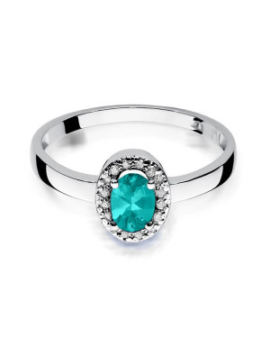 Emerald ring white gold 14k