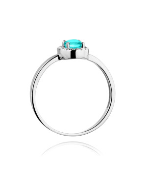 Emerald ring white gold 14k