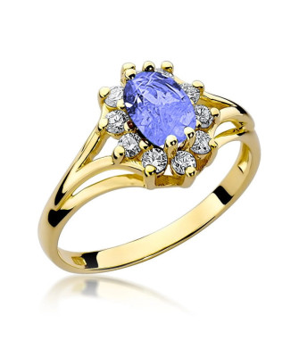 14k Gold Ring Tanzanite Diamonds Certificate