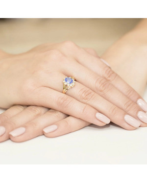 14k Gold Ring Tanzanite Diamonds Certificate