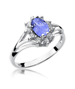 Tanzanite ring white gold 14k