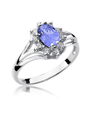 Tanzanite ring white gold 14k