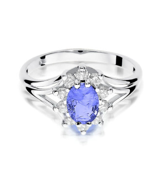 Tanzanite ring white gold 14k