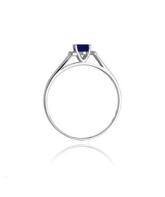 Pierścionek szafir 0,70ct białe złoto 14k
