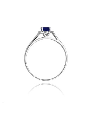 Pierścionek szafir 0,70ct białe złoto 14k