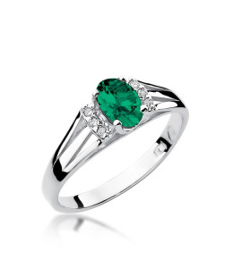 Emerald ring 0.40ct white gold 14k