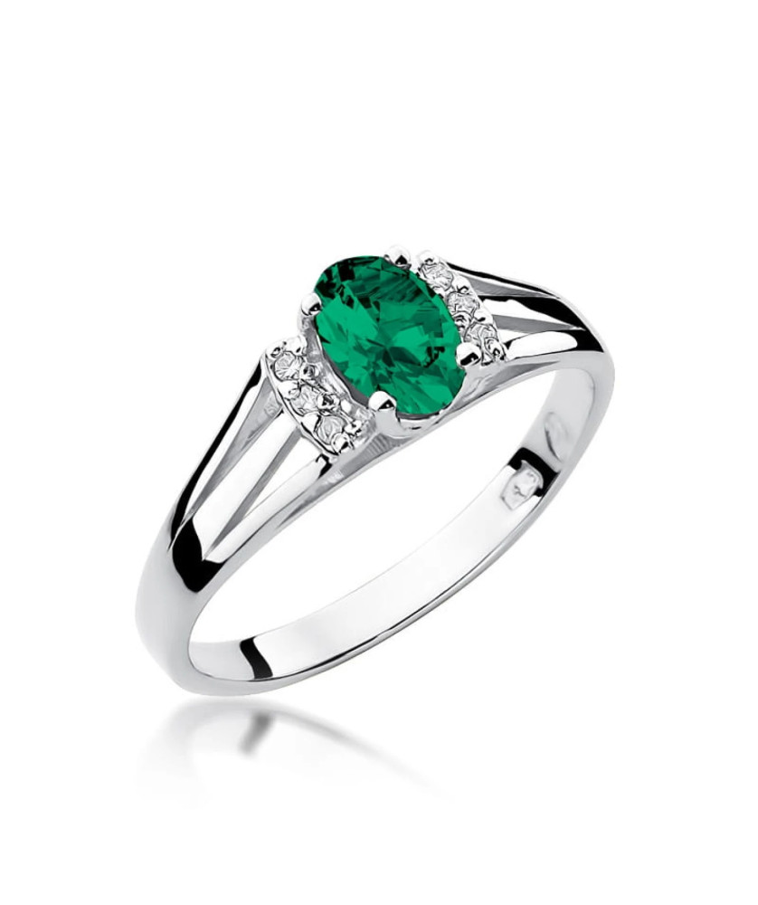 Emerald ring 0.40ct white gold 14k