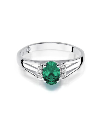 Emerald ring 0.40ct white gold 14k