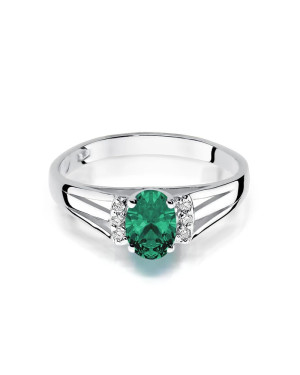 Emerald ring 0.40ct white gold 14k
