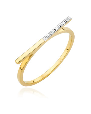 Złoty Pierścionek 14k Diamenty 0,025ct