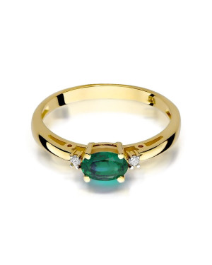 Emerald gold ring diamonds