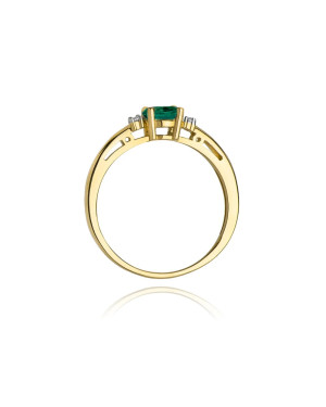Emerald gold ring diamonds