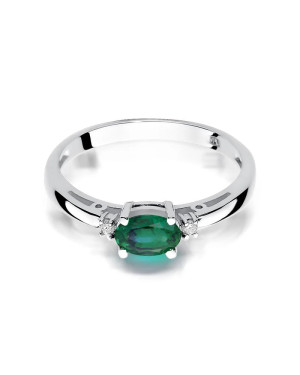 Gold ring with 0.40ct emerald white gold