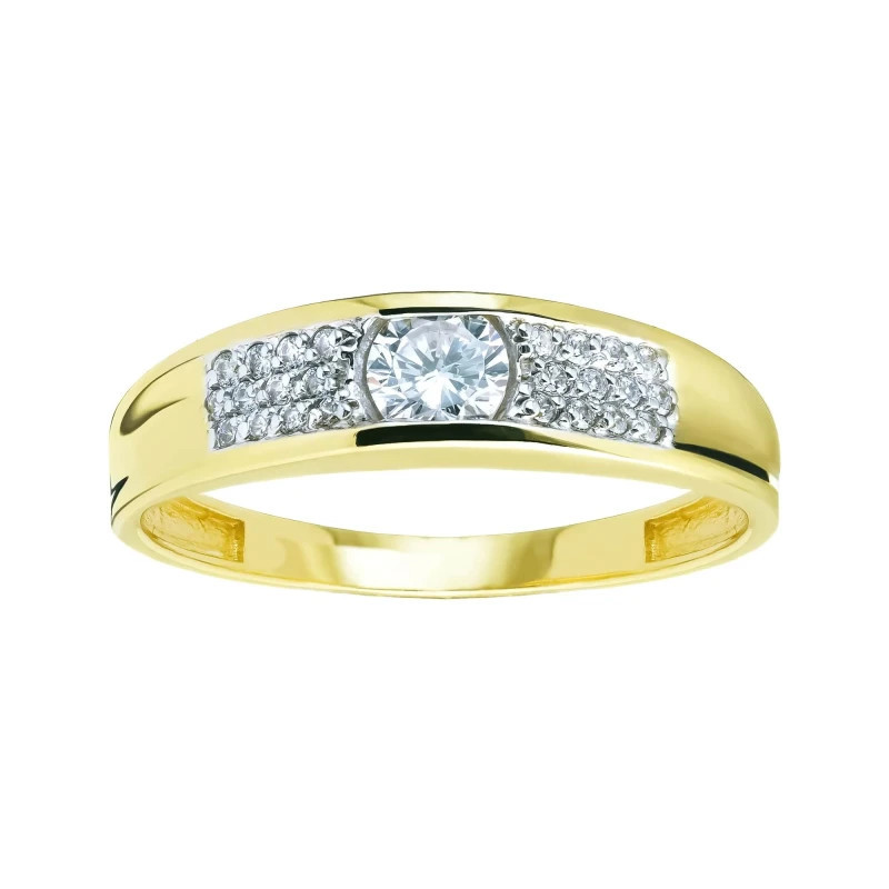 Wedding ring with zircons 333 P3.1561 | GoldJewellery
