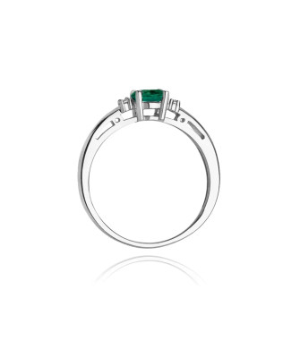 Gold ring with 0.40ct emerald white gold
