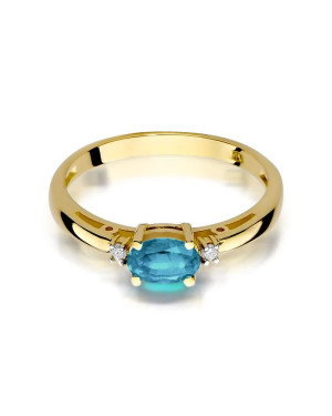 Topaz pierścionek złoty diamenty