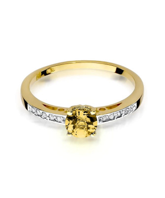 Złoty pierścionek z cytrynem 14k