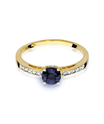 Gold ring with sapphire 14k