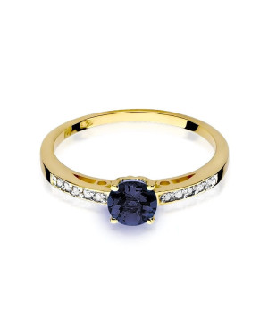 Gold ring with sapphire 14k