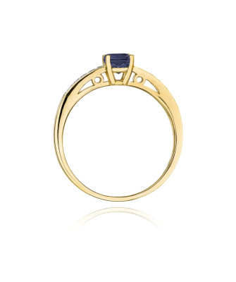 Gold ring with sapphire 14k
