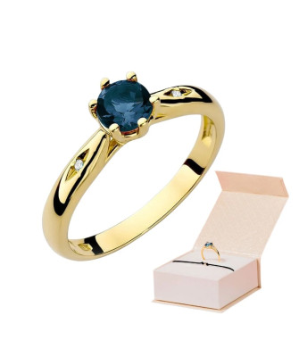 Gold ring with sapphire 0.50ct