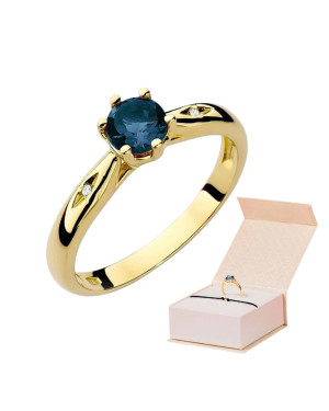 Gold ring with sapphire 0.50ct