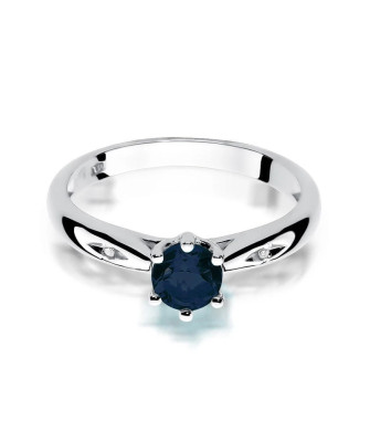 14k White Gold Diamond Sapphire Ring Certificate