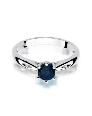 14k White Gold Diamond Sapphire Ring Certificate
