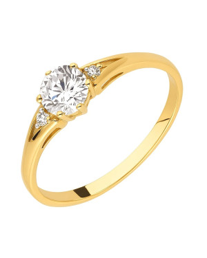 Engagement ring with cubic zirconia 14k