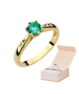 Gold ring with emerald 0.50ct