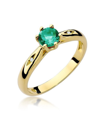 Gold ring with emerald 0.50ct