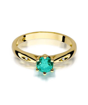Gold ring with emerald 0.50ct