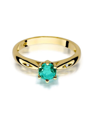 Gold ring with emerald 0.50ct