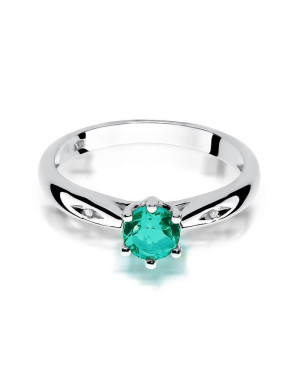 14k White Gold Diamond Emerald Ring Certificate