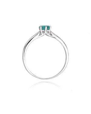 14k White Gold Diamond Emerald Ring Certificate