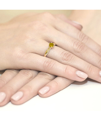 Gold ring with citrine 0.50ct